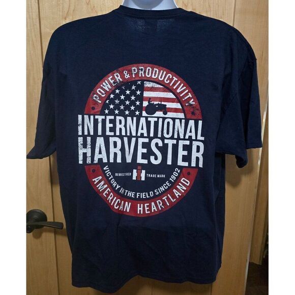 International Harvester Navy Tee Power & Productivity American Heartland Tee - Picture 1 of 5